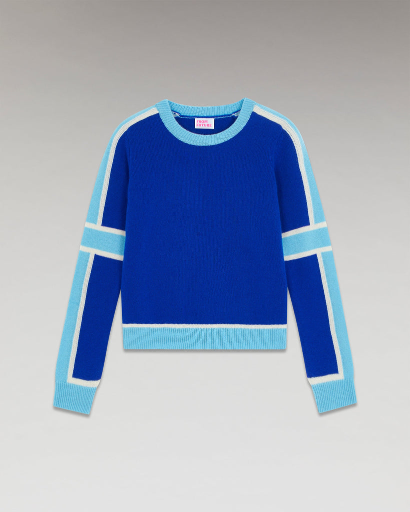 Pull Col Rond Bandes Tricolore