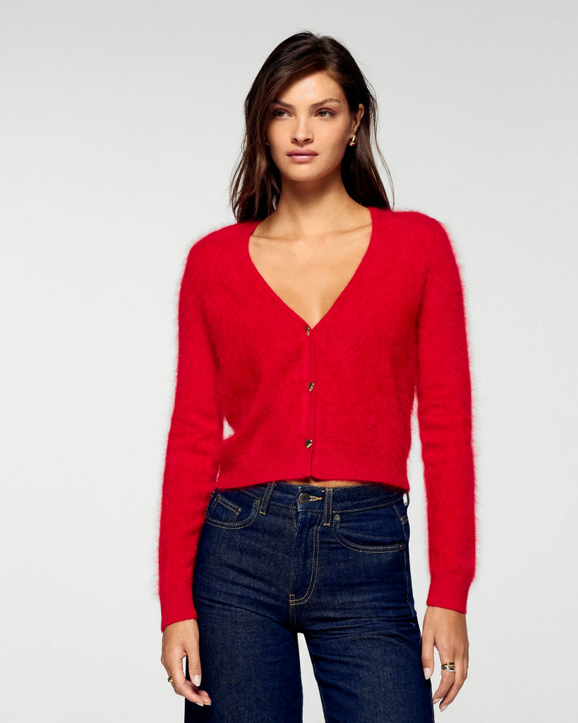 Pull Cardigan Cachemire Brossé