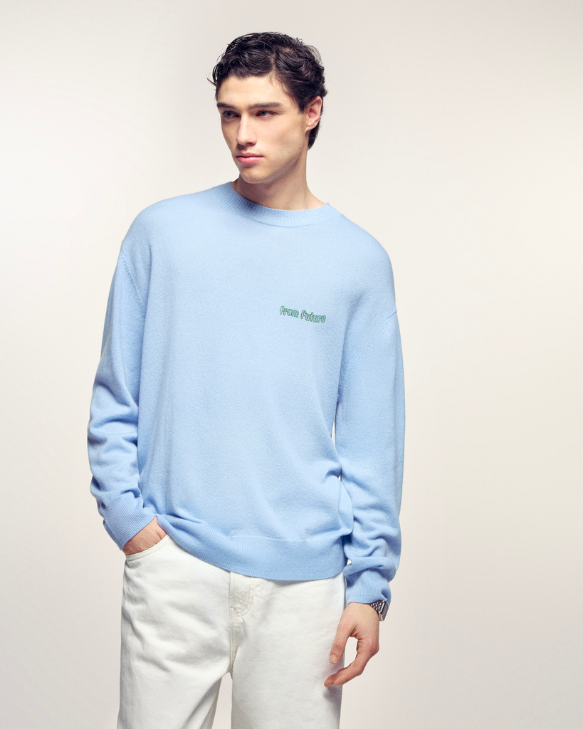 Pull col rond tricot 'Disney' 'Mickey' - Bleu - Bébé garçon - 15.00