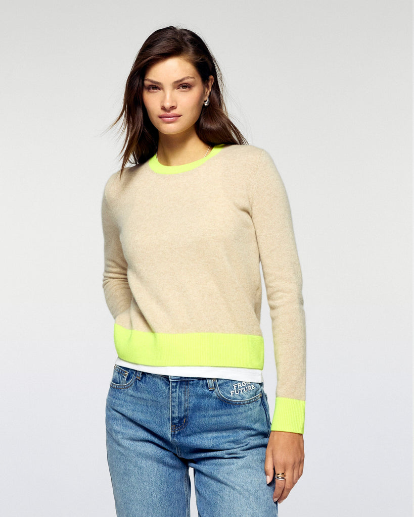 Pull Col Rond Bicolore