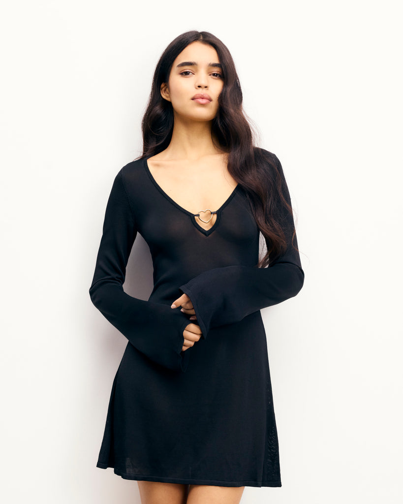 Robe Courte Manches Longues Bijoux Cœur