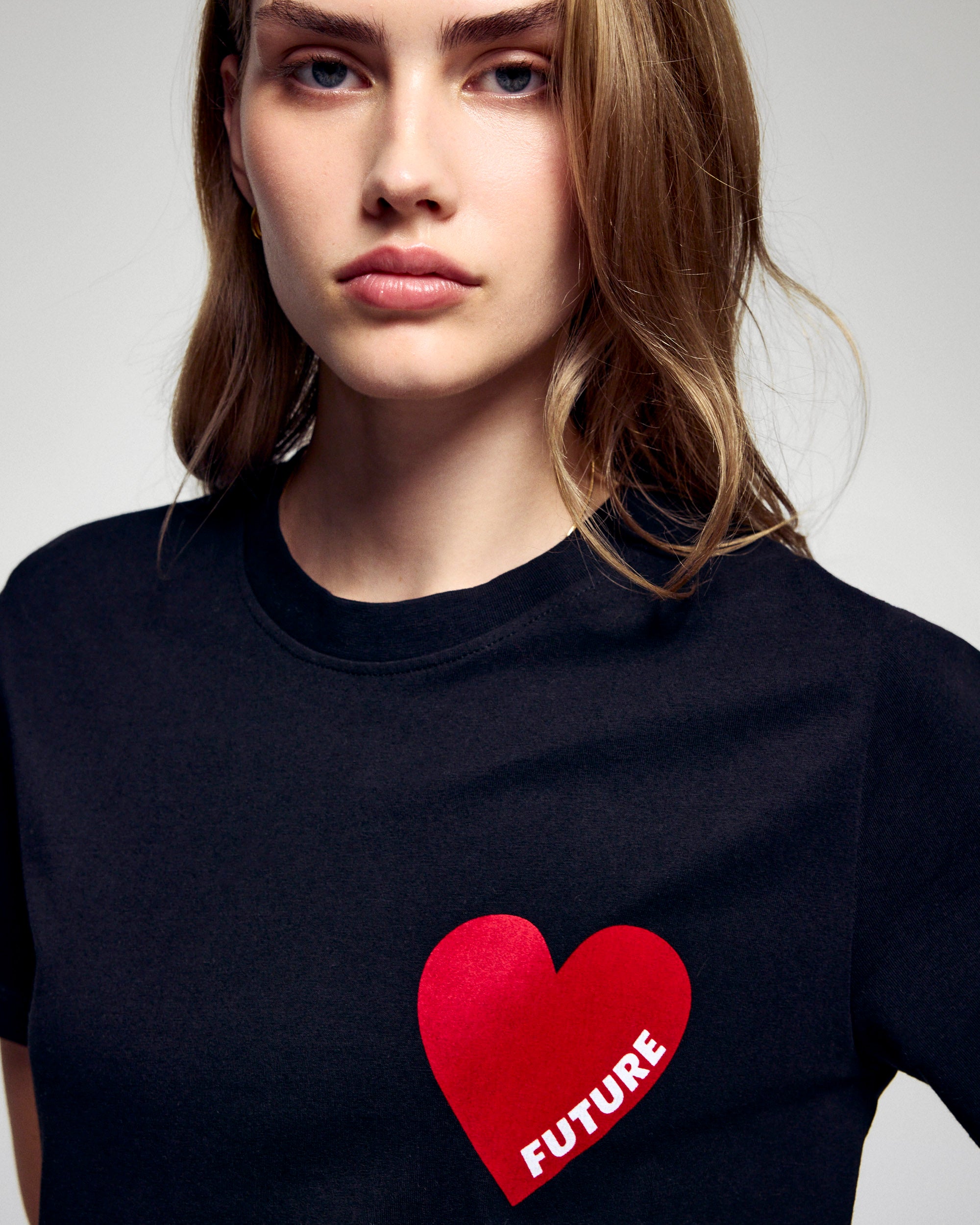 T-shirt Femme Avec Soutien-gorge Intégré - Grandes Tailles, Sans Armatures, Col Rond, Manches Courtes - Basique Confortable
